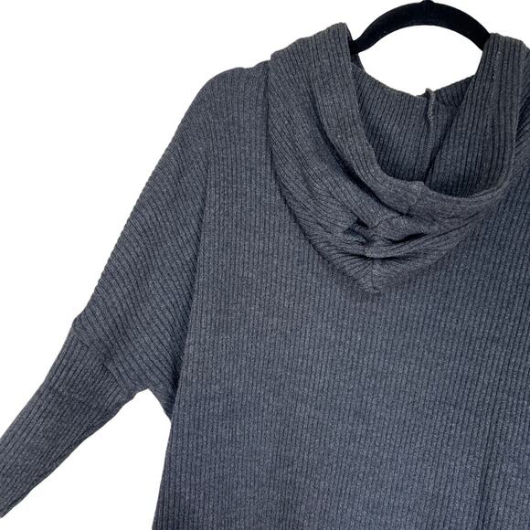LETT Bari Hoodie Ribbed Drawstring Size XL Charcoal NWT - Picture 9 of 10